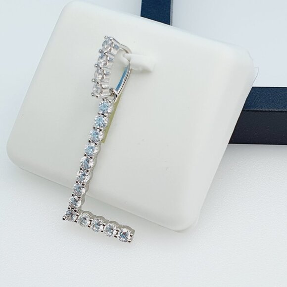 "925 Sterling Silver Cubic Zirconia Initial Pendant, UU1P6A6178 - Picture 4 of 10